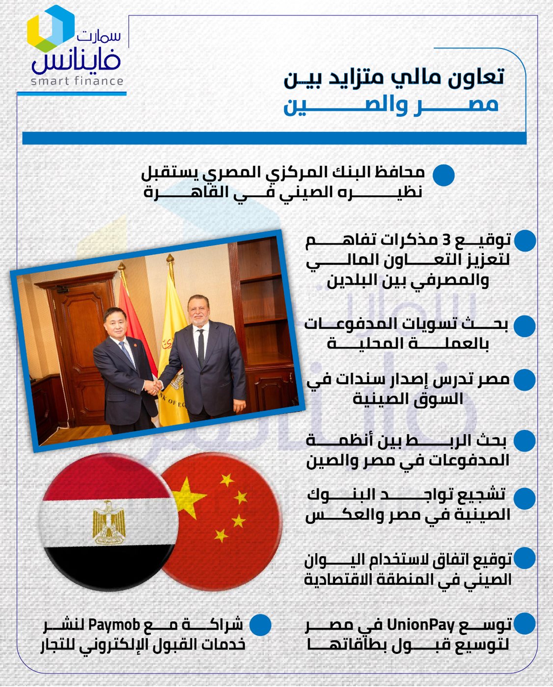 تعاون مالي متزايد بين مصر والصين