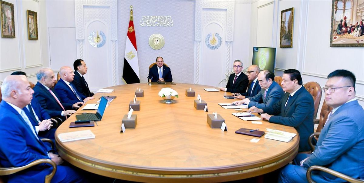 لقاء السيسي مع وفد سكاتك النرويجية وصنجرو الصينية