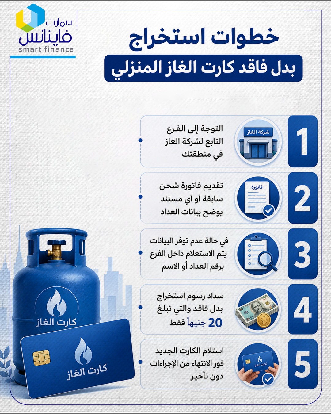 خطوات استخراج بدل فاقد كارت الغاز المنزلي