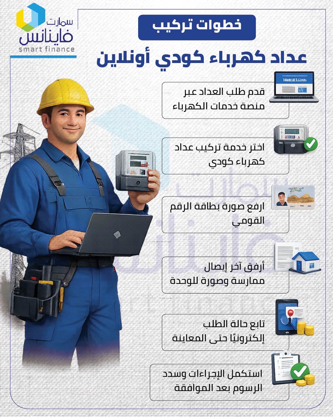 خطوات تركيب عداد كهرباء كودي أونلاين