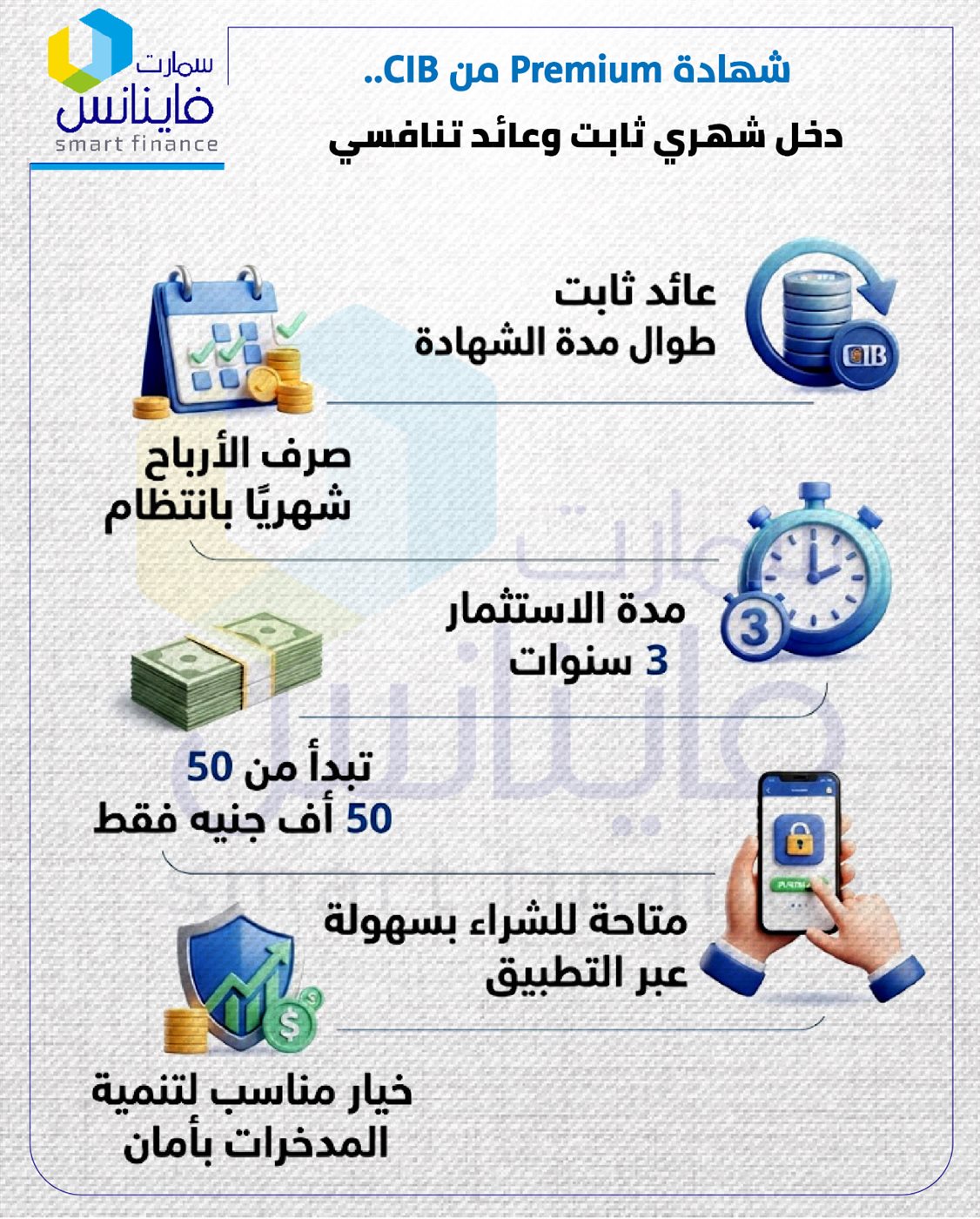 شهادة Premium من CIB.. دخل شهري ثابت وعائد تنافسي