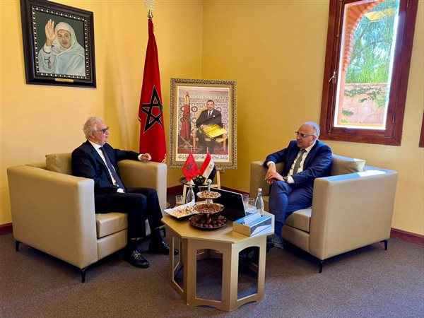 وزيرالري يلتقي وزير المياه المغربي لتعزيز التعاون في إدارة وتحلية المياه والري