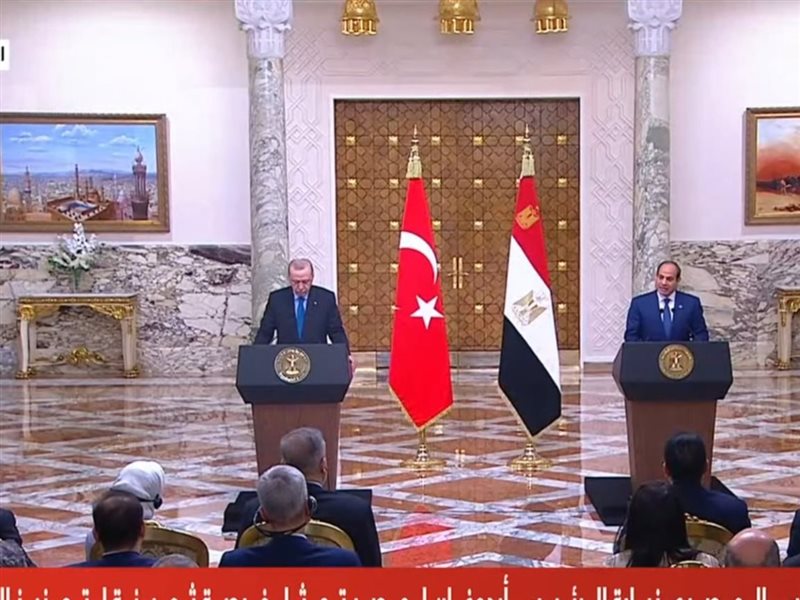  الرئيس عبد الفتاح السيسي ونظيره الرئيس رجب طيب أردوغان