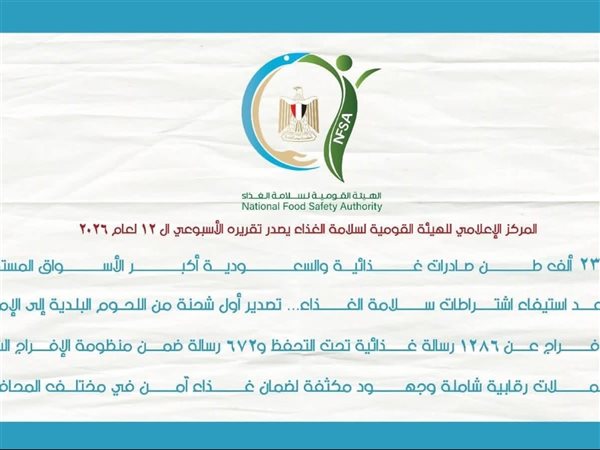 سلامة الغذاء: 230 ألف طن صادرات غذائية.. وتصدير أول شحنة من اللحوم البلدية للإمارات