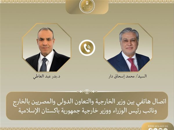 عبد العاطي يبحث مع نظيره الباكستاني تطورات المنطقة بعد مذكرة التفاهم بين أمريكا وإيران