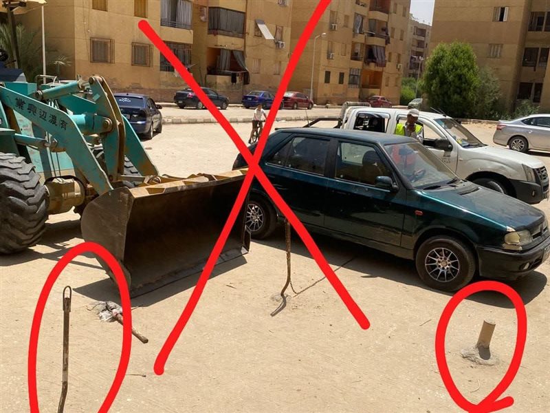 إزالة حواجز حجز السيارات بحدائق أكتوبر 
