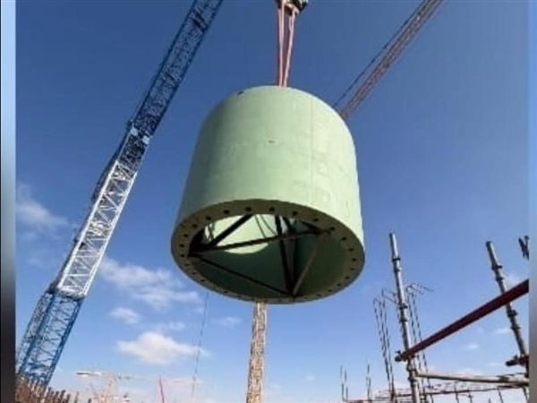 الضبعة النووية تسجل إنجازًا هندسيًا جديدًا بتركيب الحماية الجافة للوحدة الثالثة